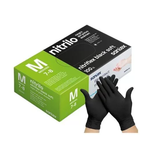 Guantes de nitrilo negro Nitriflex Black Soft SANTEX (caja 100 unidades)